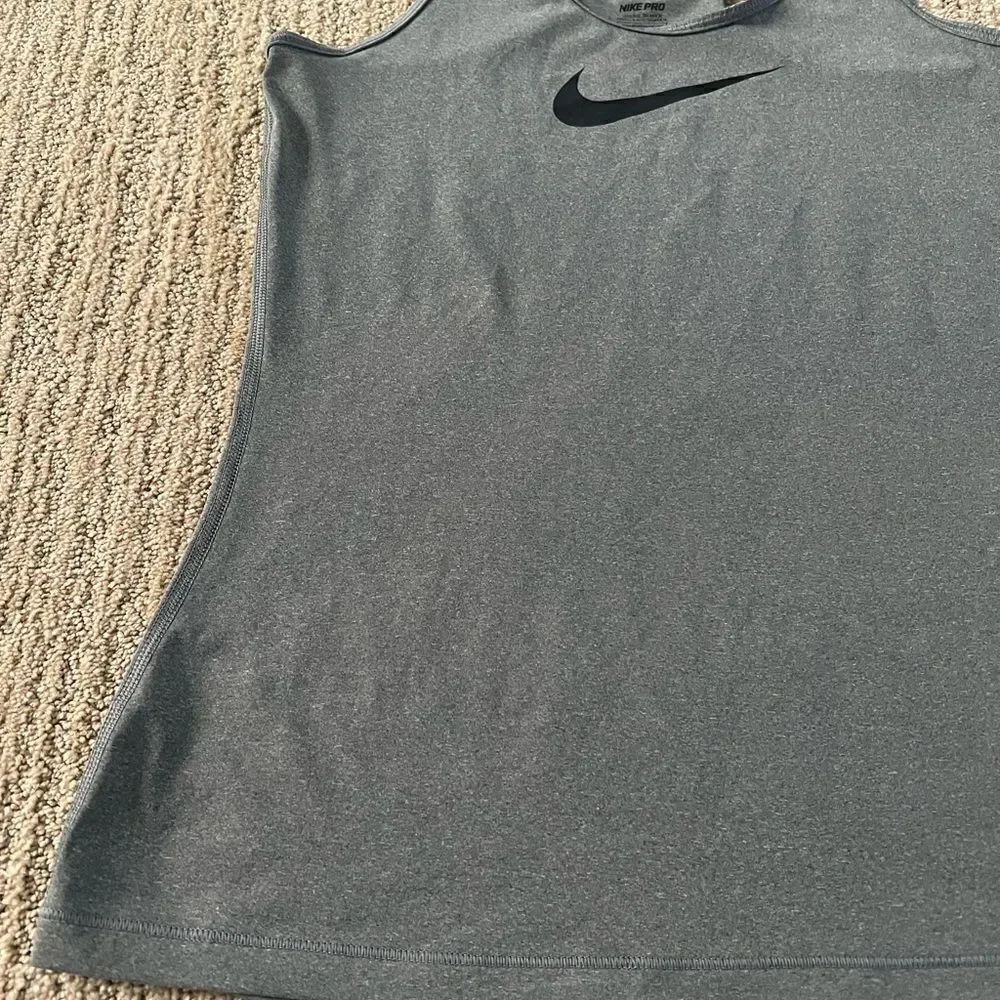 Nike Grey Logo Dri-fit Workout Tank Top